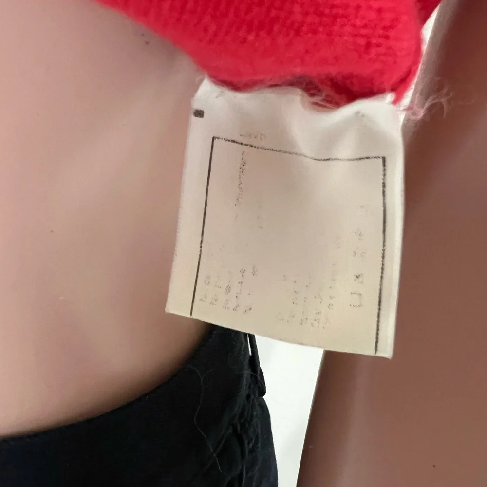 Chanel Vintage Spring 1995 Cashmere Red Crew Wool Sweater Top Shirt - Picture 7 of 12